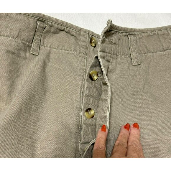 Eddie Bauer Womens Brown Button-Fly Shorts Size 14 100% Cotton Casual Summer Wea - Picture 5 of 9